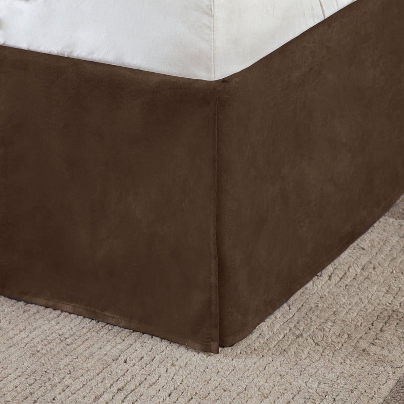 7 Piece Faux Suede Comforter Set Brown King, photo 12 of 14
