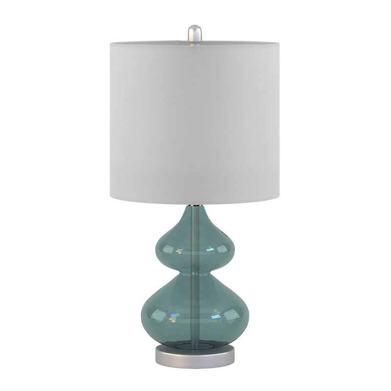 Ellipse Curved Glass Table Lamp Set of 2 with Curved Blue Glass Base - Blue, photo 7 of 10