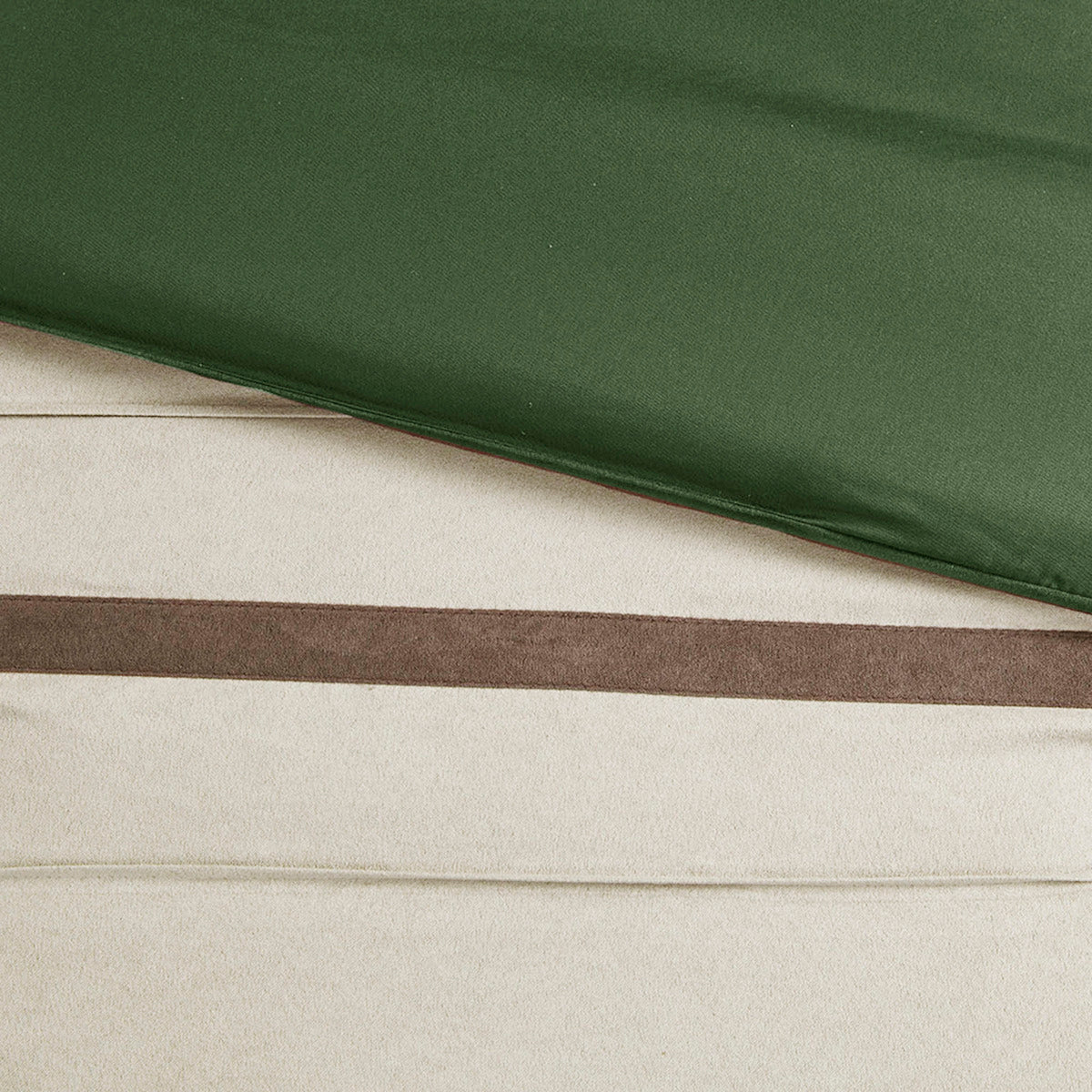 7 Pc Faux Suede Comforter Set Green King, photo 12 of 13