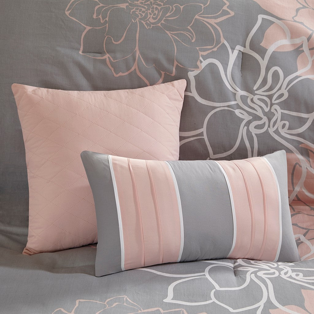 Floral Cotton Sateen Comforter with Hypoallergenic Fill - Peach Blossom, photo 6 of 8