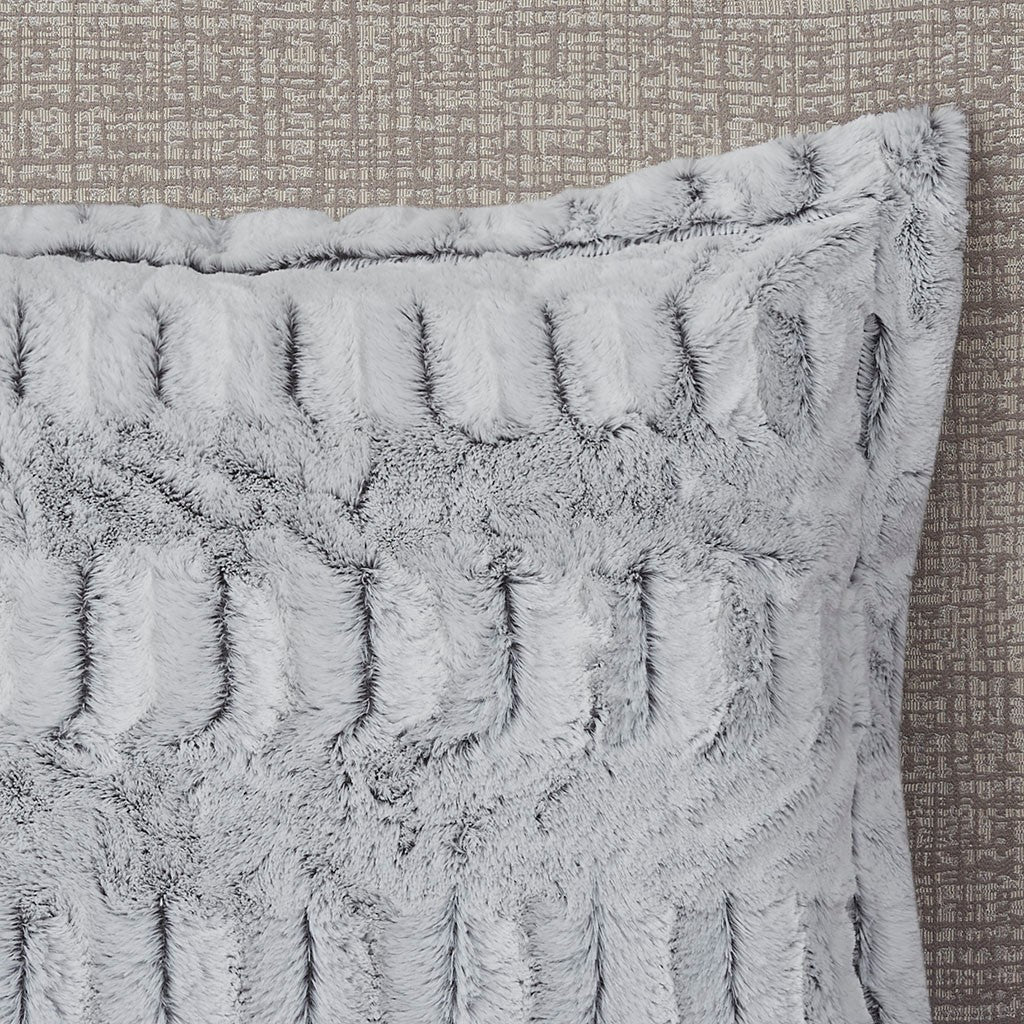 Full/Queen Back Print Long Fur Comforter Mini Set, photo 5 of 10
