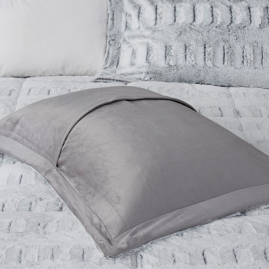 Full/Queen Back Print Long Fur Comforter Mini Set, photo 8 of 10