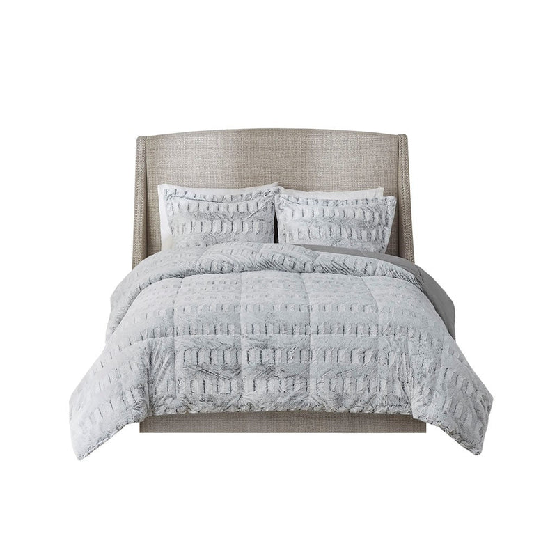 Full/Queen Back Print Long Fur Comforter Mini Set, photo 9 of 10