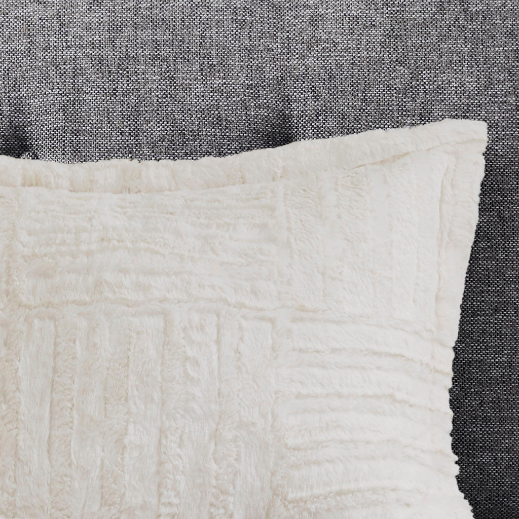 Ivory Twin Fur Down Alternative Comforter Mini Set with Faux Fur - Twin, photo 2 of 9