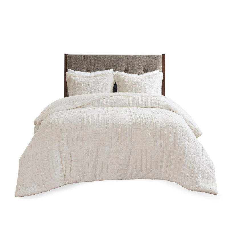 Ivory Twin Fur Down Alternative Comforter Mini Set with Faux Fur - Twin, photo 3 of 9
