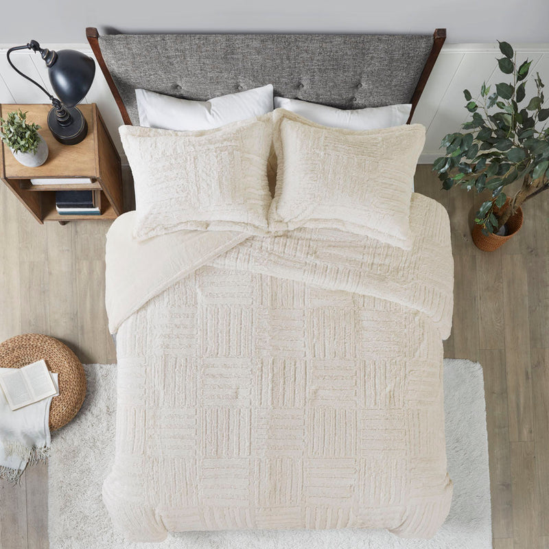 Ivory Twin Fur Down Alternative Comforter Mini Set with Faux Fur - Twin, photo 5 of 9