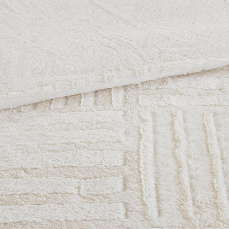 Ivory Twin Fur Down Alternative Comforter Mini Set with Faux Fur - Twin, photo 8 of 9