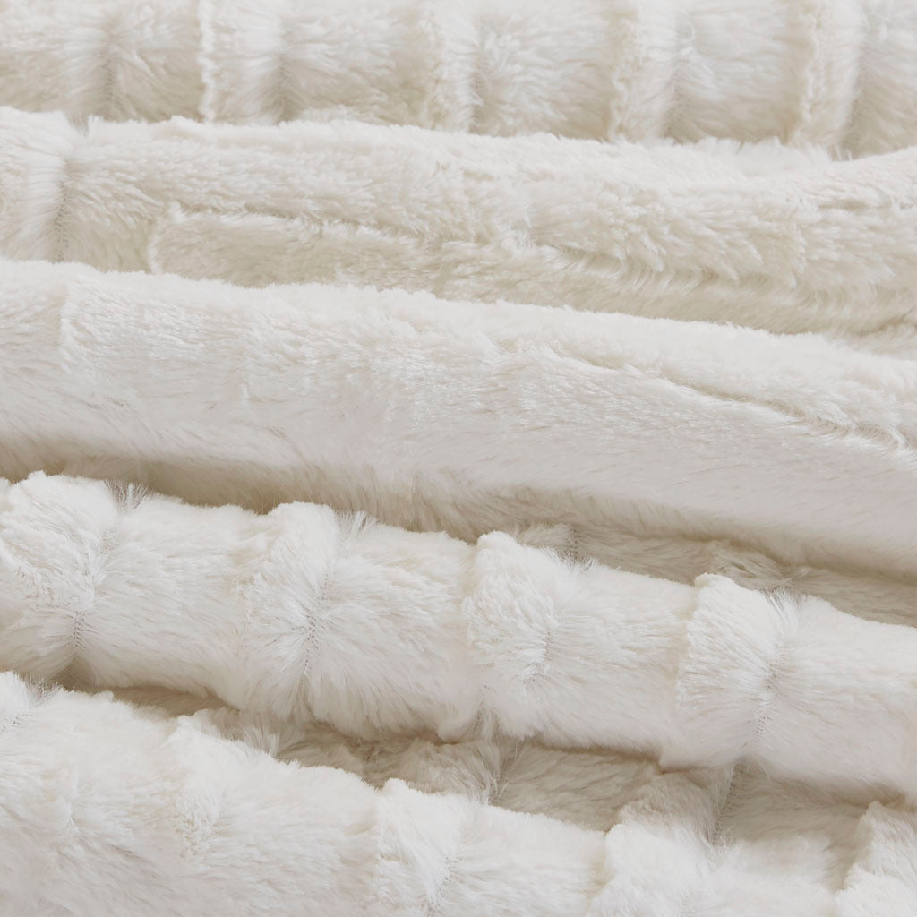 Ivory Twin Fur Down Alternative Comforter Mini Set with Faux Fur - Twin, photo 9 of 9