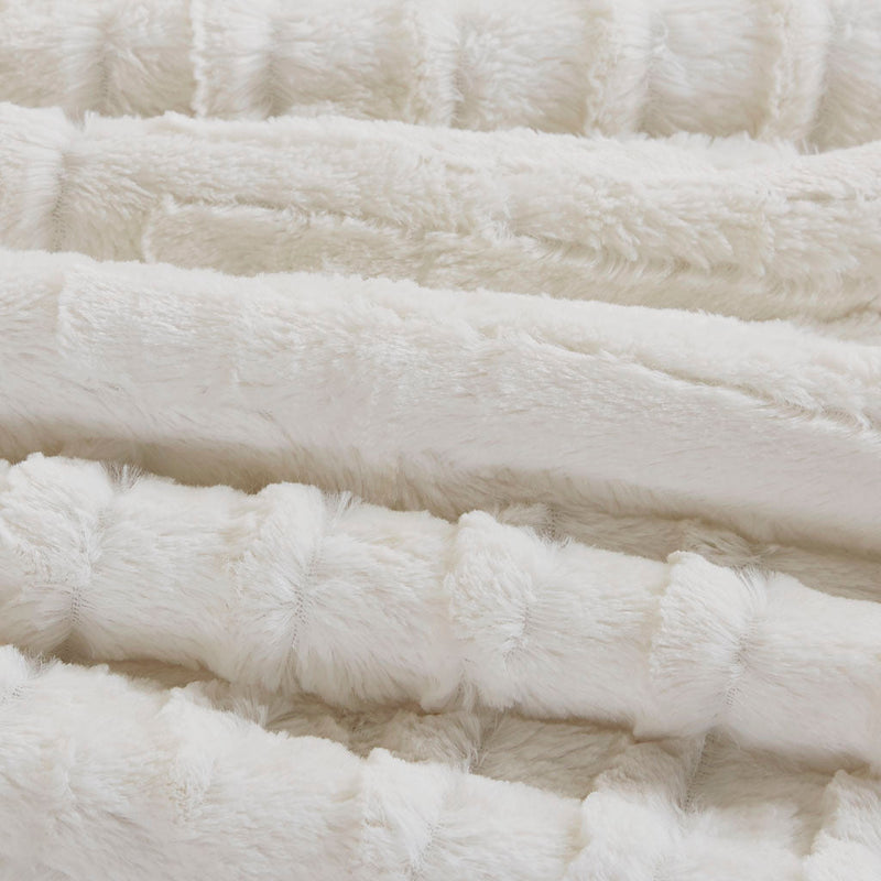 Ivory Twin Fur Down Alternative Comforter Mini Set with Faux Fur - Twin, photo 9 of 9