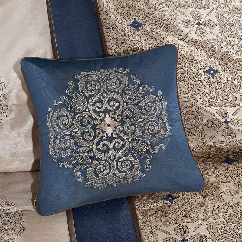 King 7 Piece Jacquard Comforter Set with Throw Pillows, photo 4 of 18