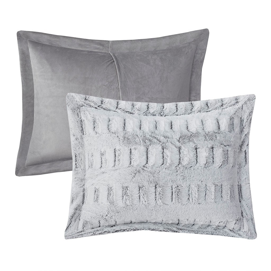 King/Cal King Back Print Long Fur Comforter Mini Set, photo 10 of 10