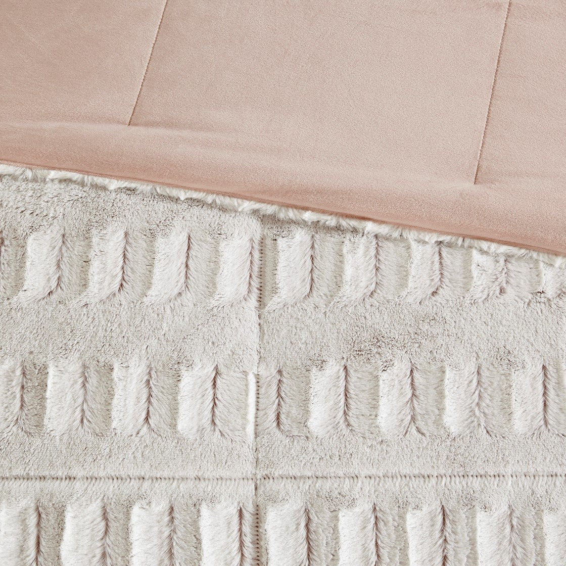 King/Cal King Back Print Long Fur Comforter Mini Set, photo 2 of 9