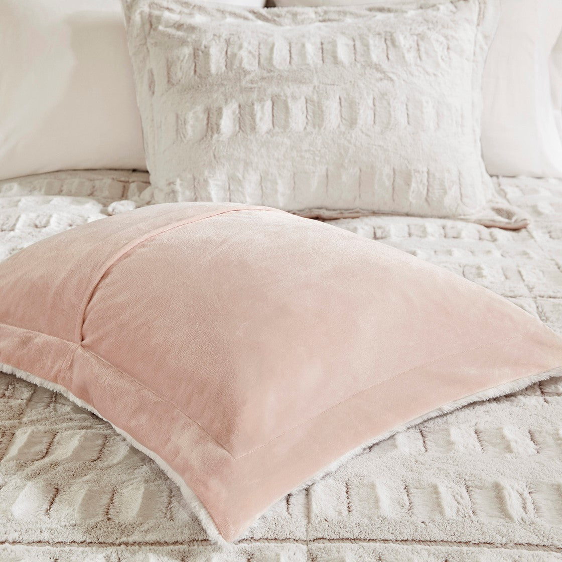 King/Cal King Back Print Long Fur Comforter Mini Set, photo 3 of 9
