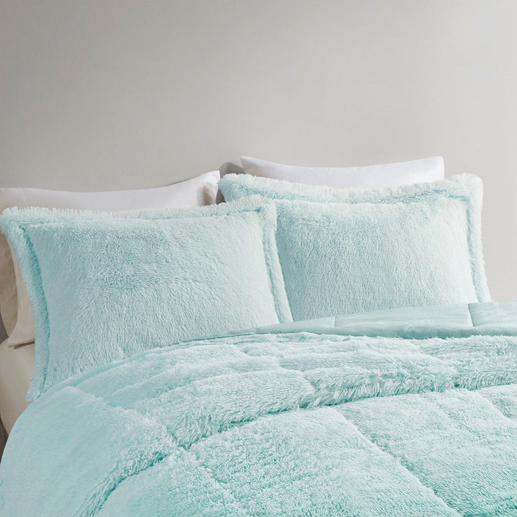 King Ombre Shaggy Long Fur Comforter Mini Set, photo 6 of 9