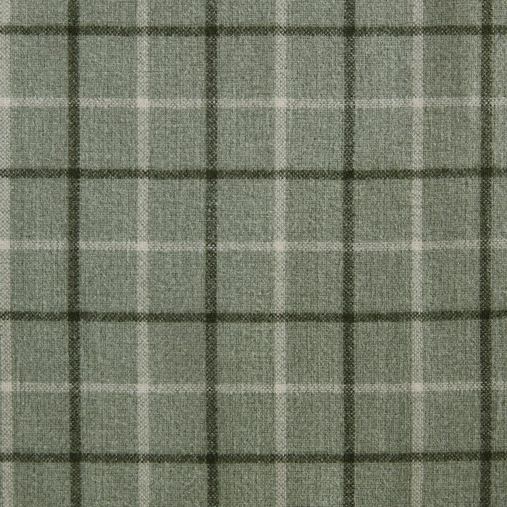 Plaid Rod Pocket and Back Tab Curtain Panel with Fleece Lining Green 50x84, photo 7 of 9