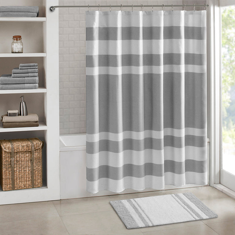 Reversible Bath Rug with Plush Cotton Comfort - Grey