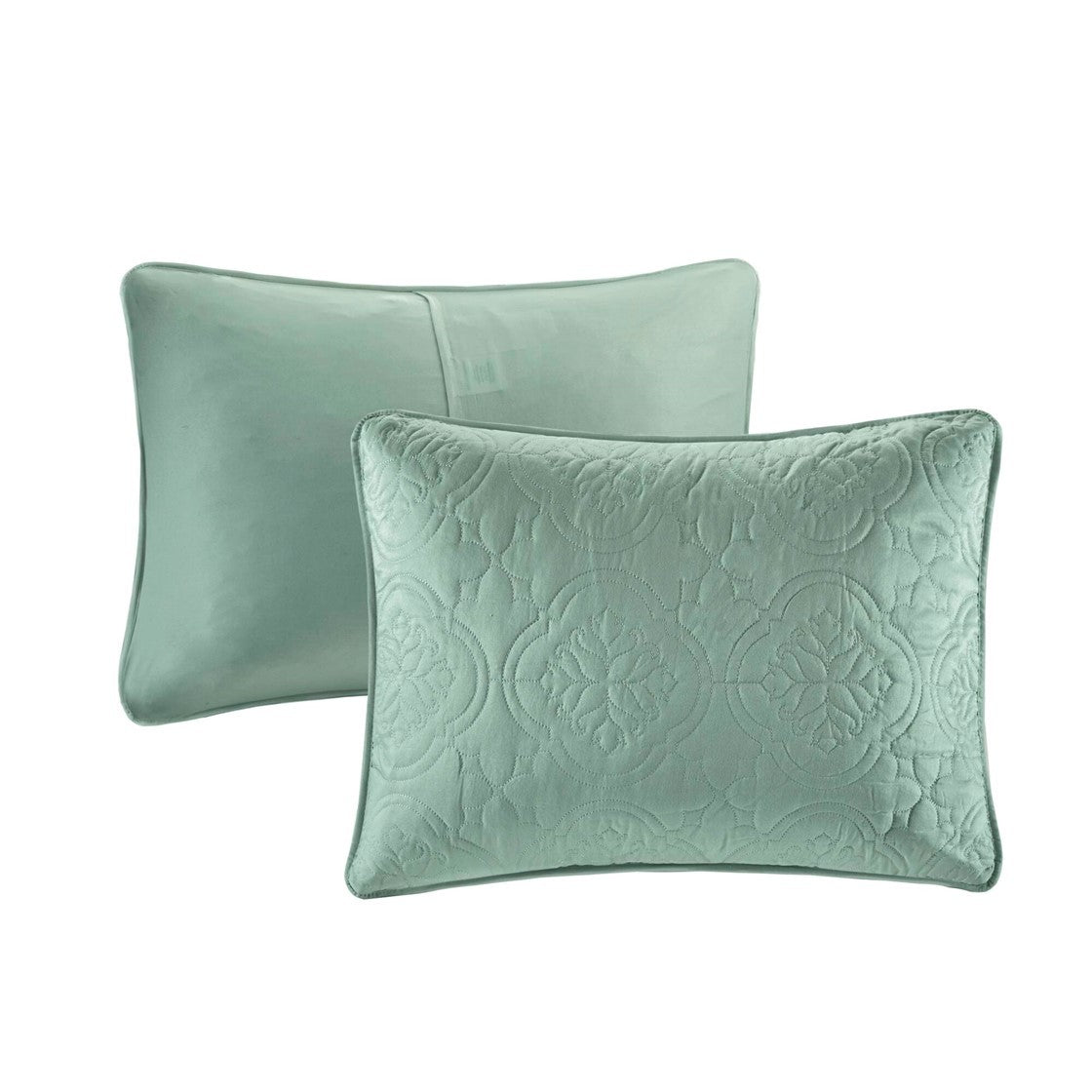 Seafoam 3 Piece Reversible Bedspread Set with Medallion Quilting - Full/Queen, photo 8 of 12