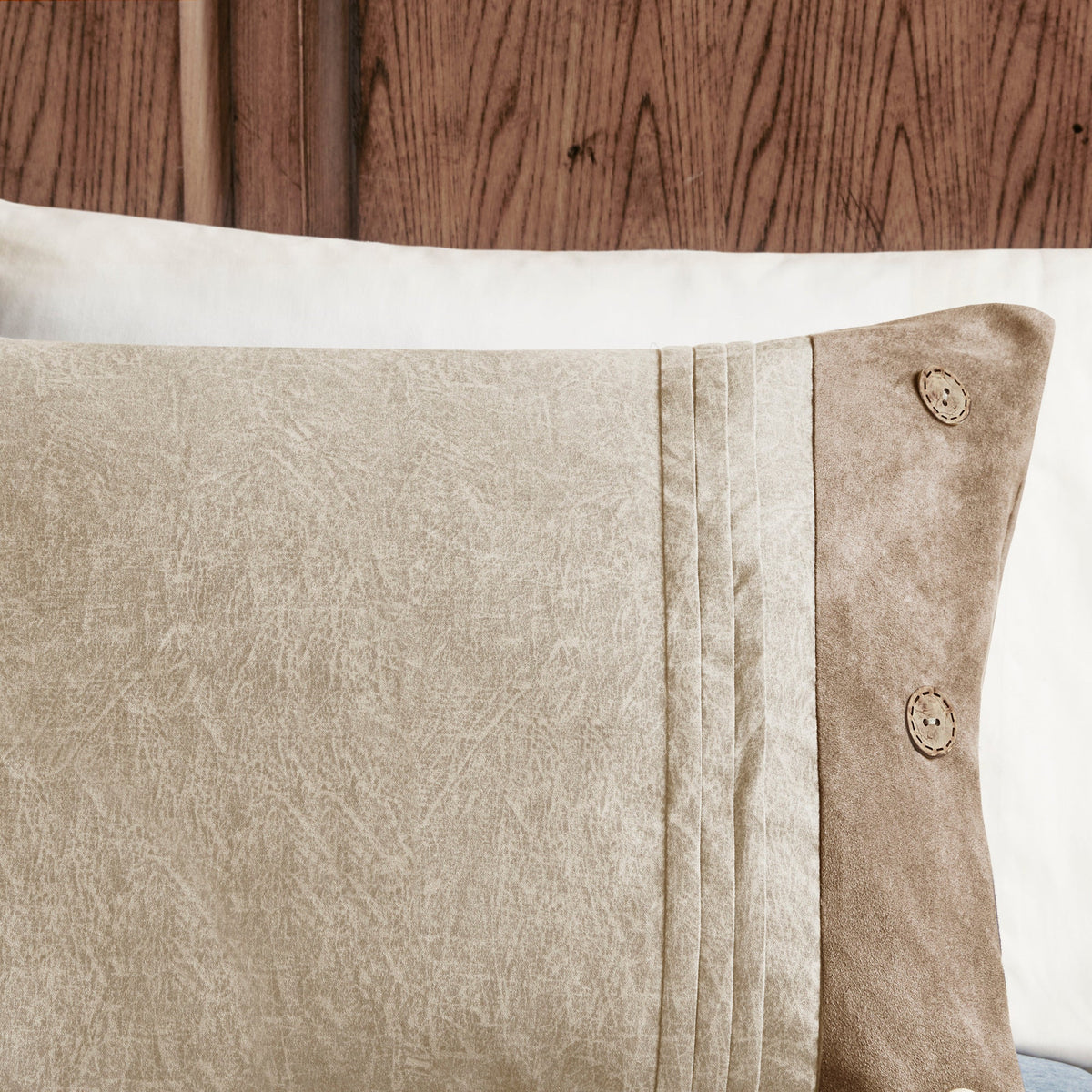 7 Piece Faux Suede Comforter Set Tan California King, photo 2 of 14