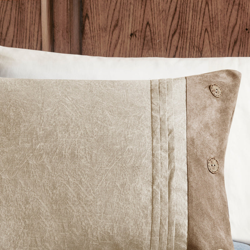 7 Piece Faux Suede Comforter Set Tan California King, photo 2 of 14