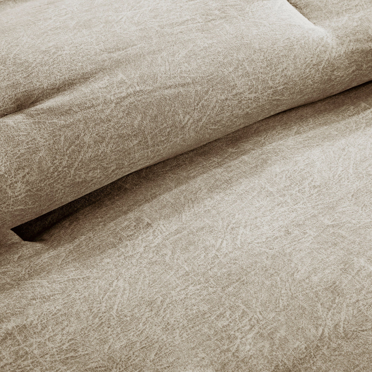 7 Piece Faux Suede Comforter Set Tan California King, photo 3 of 14