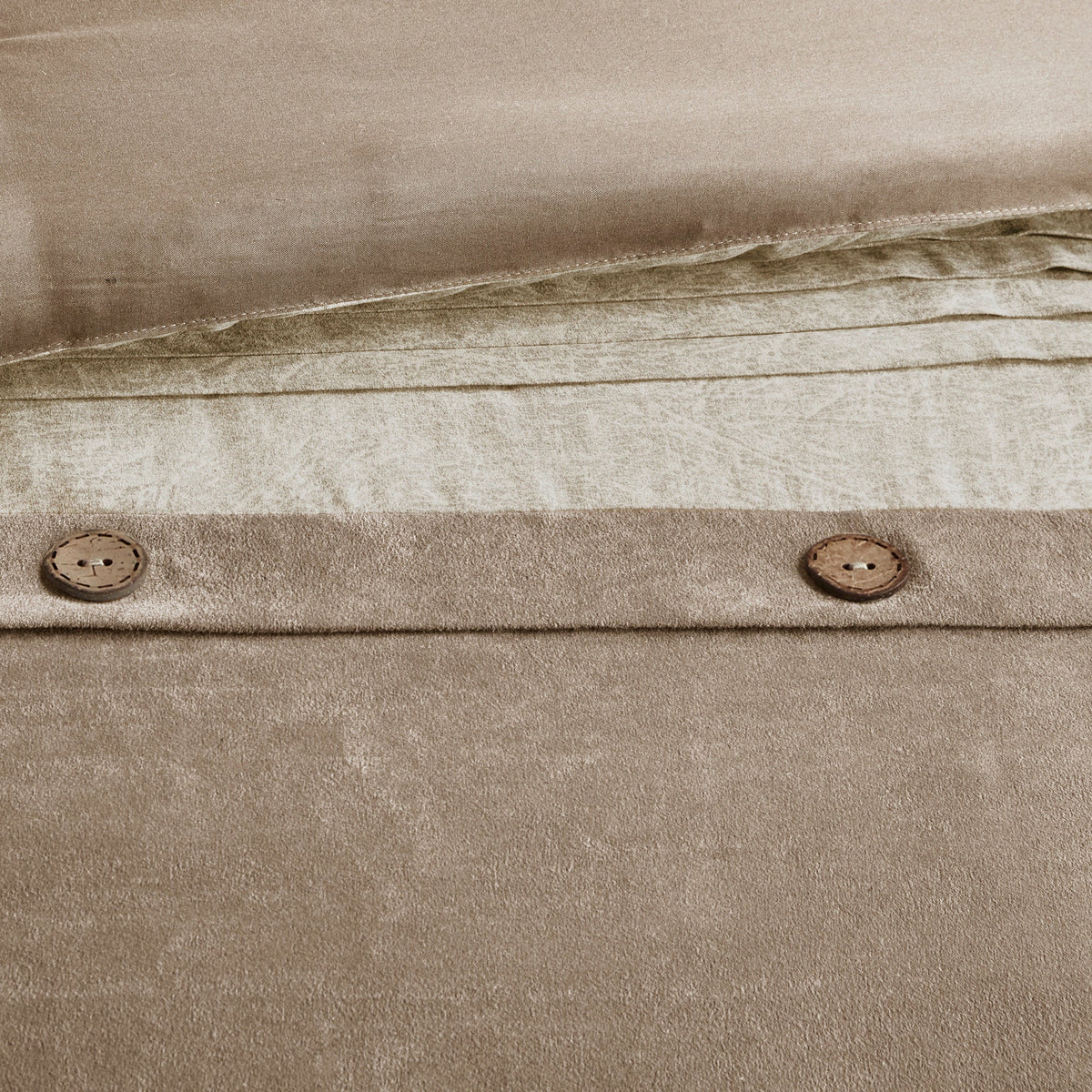 7 Piece Faux Suede Comforter Set Tan California King, photo 5 of 14