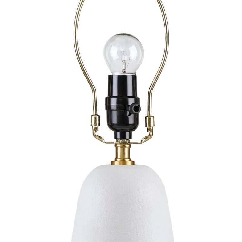 Textured Ceramic Table Lamp with Fluted Fabric Shade - White, photo 14 of 14