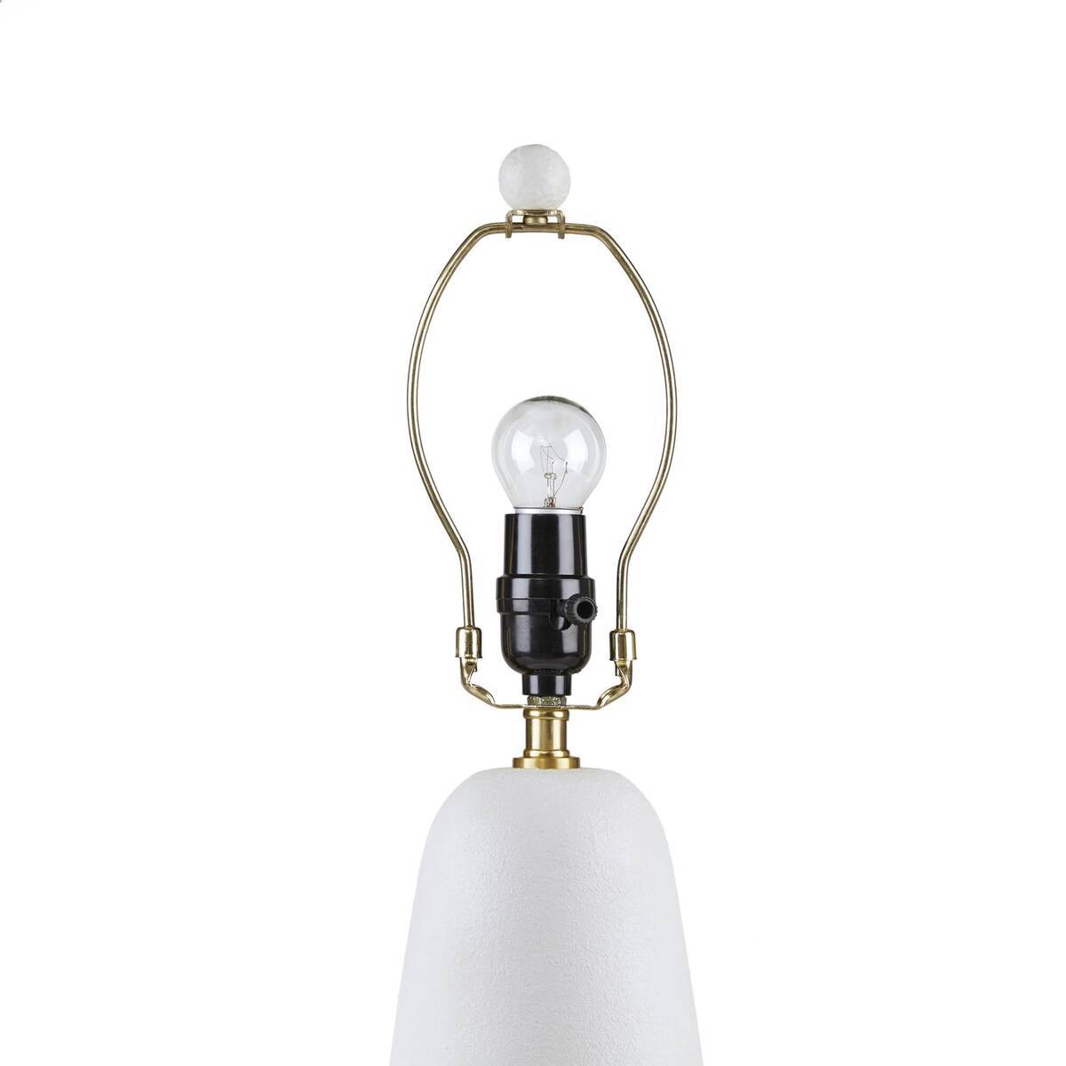 Textured Ceramic Table Lamp with Fluted Fabric Shade - White, photo 6 of 14