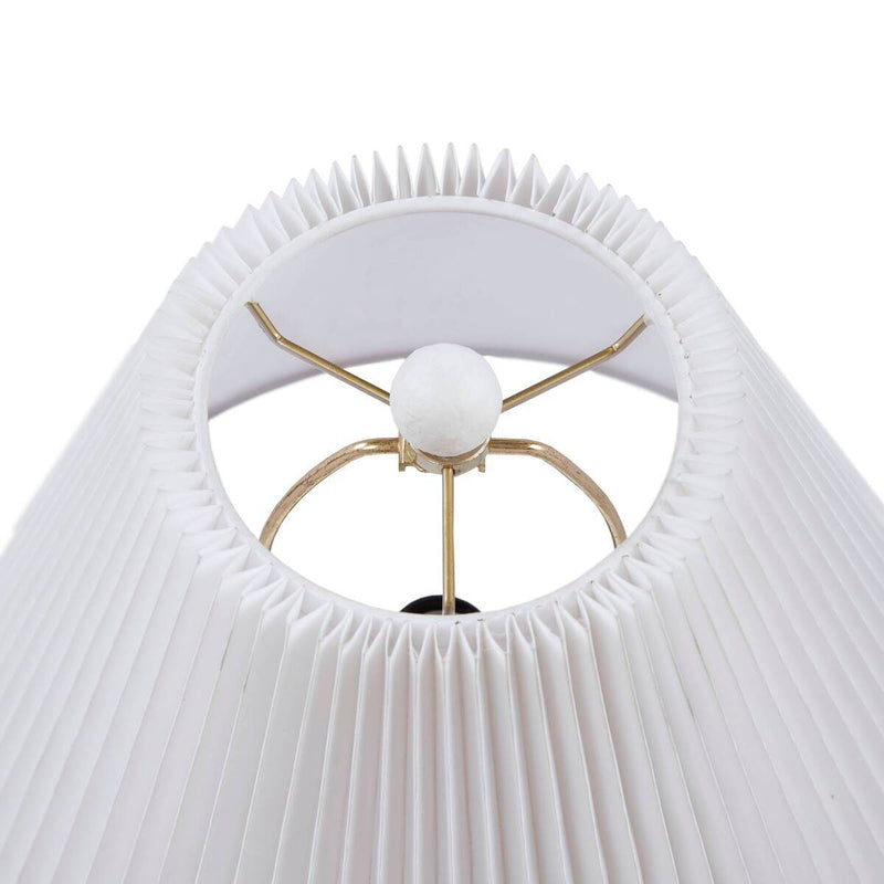 Textured Ceramic Table Lamp with Fluted Fabric Shade - White, photo 7 of 14