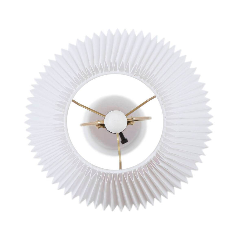 Textured Ceramic Table Lamp with Fluted Fabric Shade - White, photo 8 of 14