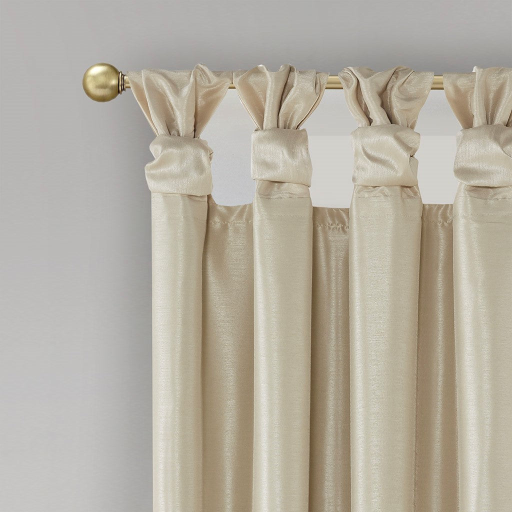 Twist Tab Total Blackout Window Curtain Panel with Thermal Lining - Champagne, photo 12 of 14