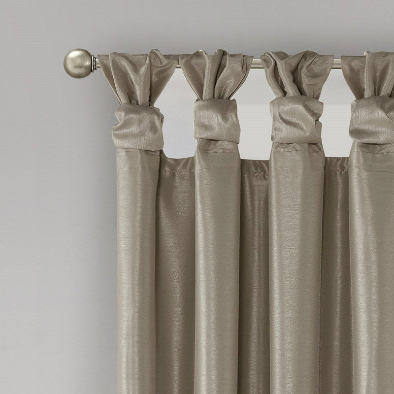 Twist Tab Total Blackout Window Curtain Panel with Thermal Technology - Pewter, photo 12 of 14