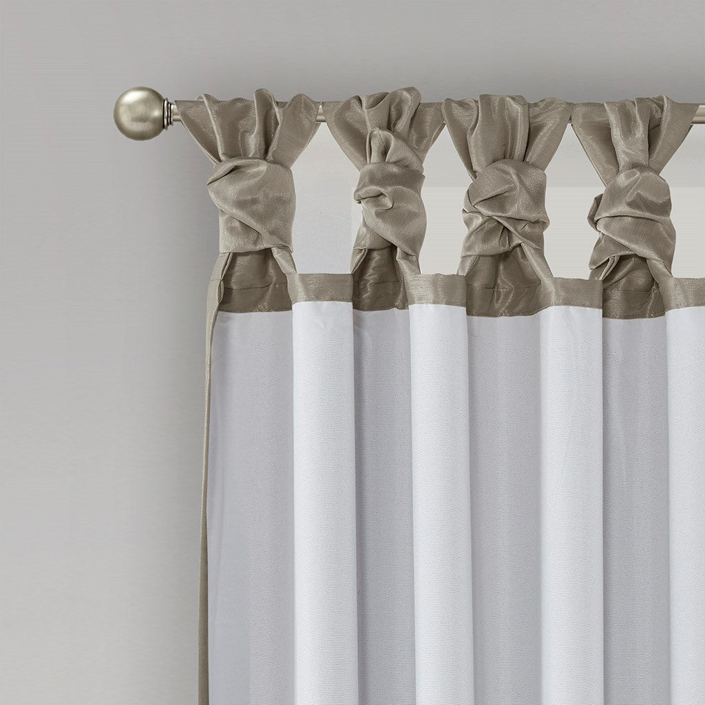 Twist Tab Total Blackout Window Curtain Panel with Thermal Technology - Pewter, photo 13 of 14