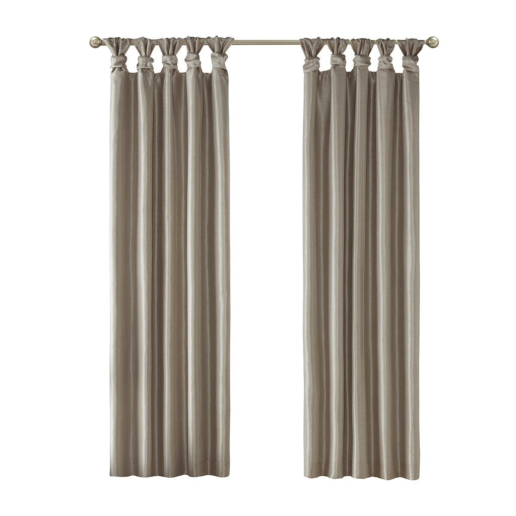 Twist Tab Total Blackout Window Curtain Panel with Thermal Technology - Pewter, photo 2 of 14