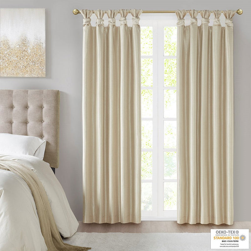 Twist Tab Total Blackout Window Curtain Panel with Thermal Lining - Champagne, photo 2 of 14