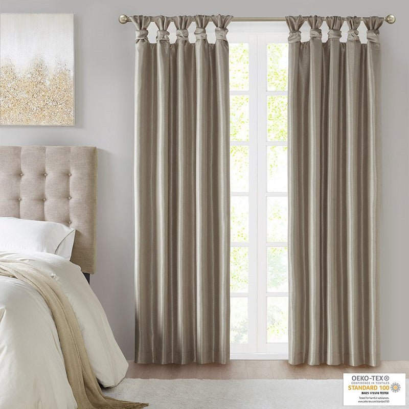 Twist Tab Total Blackout Window Curtain Panel with Thermal Technology - Pewter, photo 3 of 14