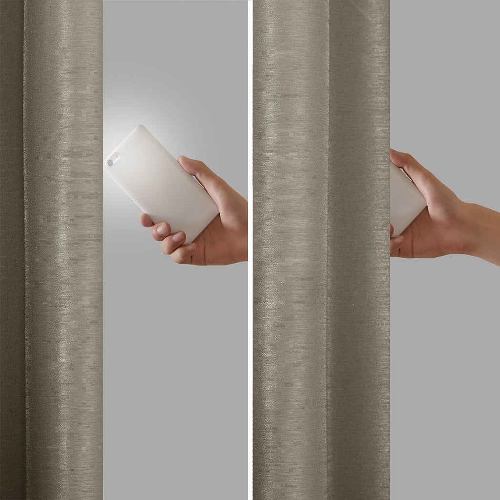 Twist Tab Total Blackout Window Curtain Panel with Thermal Technology - Pewter, photo 6 of 14