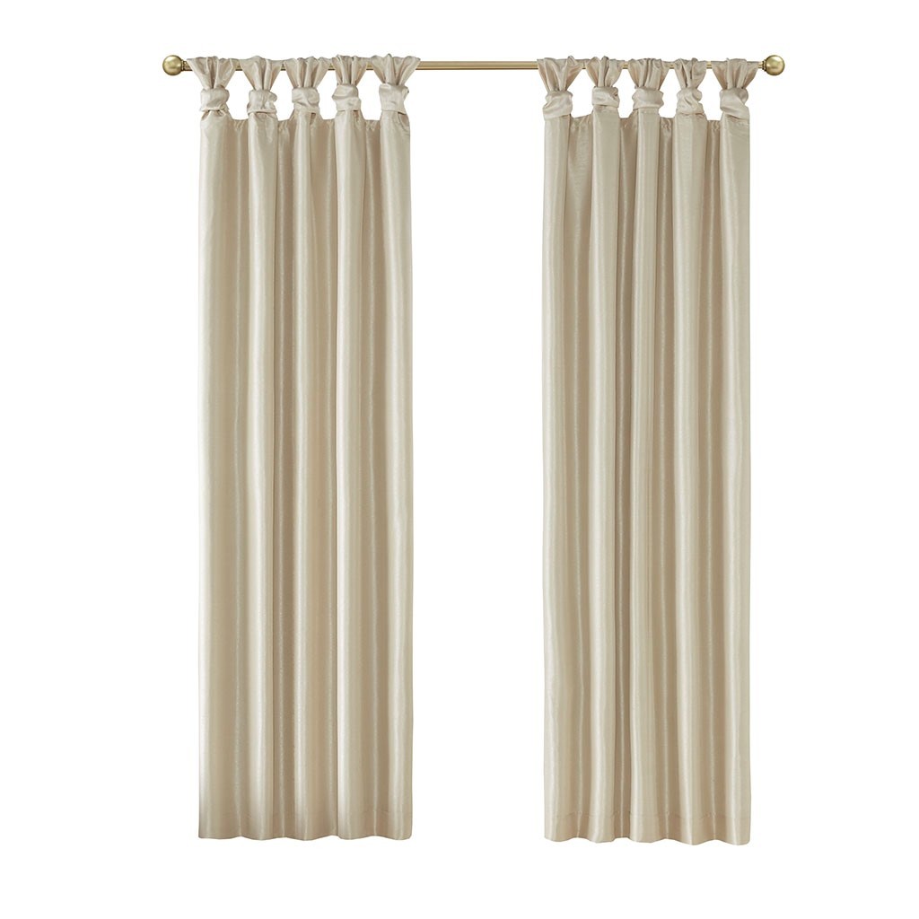Twist Tab Total Blackout Window Curtain Panel with Thermal Lining - Champagne, photo 8 of 14