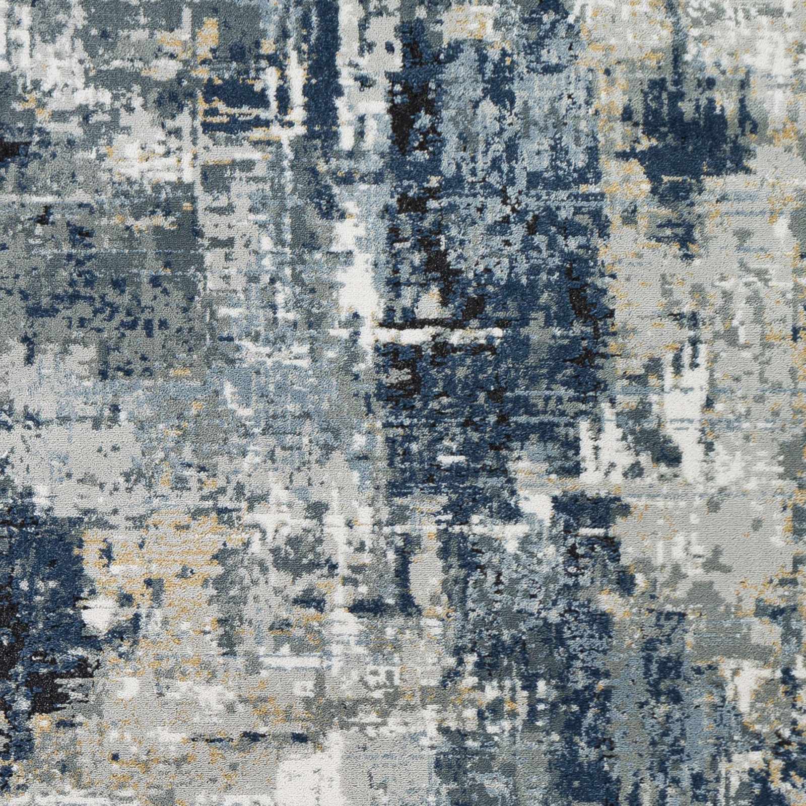 Campsall Gray&Blue Abstract Area Rug by Hauteloom