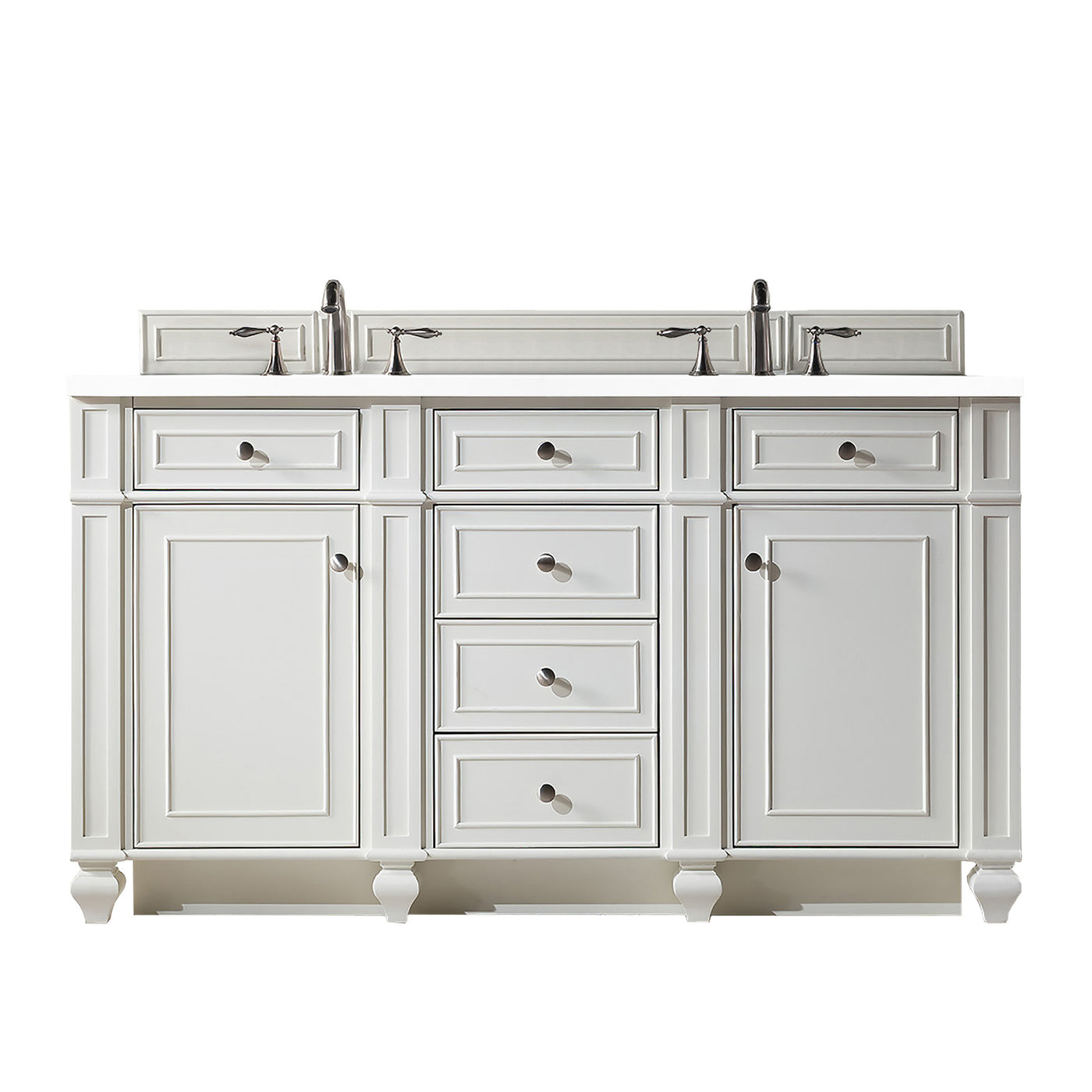 James Martin Bristol 60" Double Bathroom Vanity, Bright White by James Martin