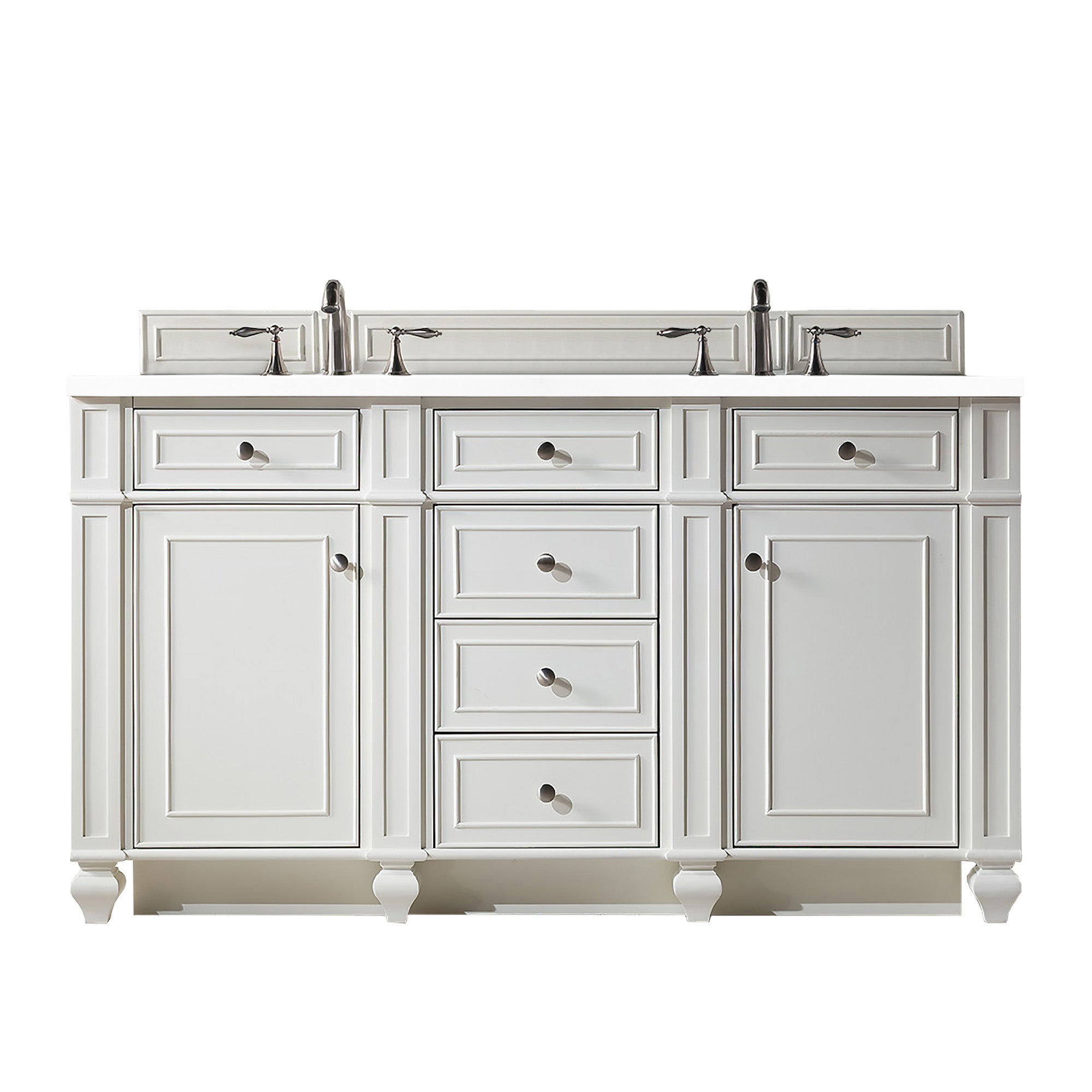 James Martin Bristol 60" Double Bathroom Vanity, Bright White by James Martin