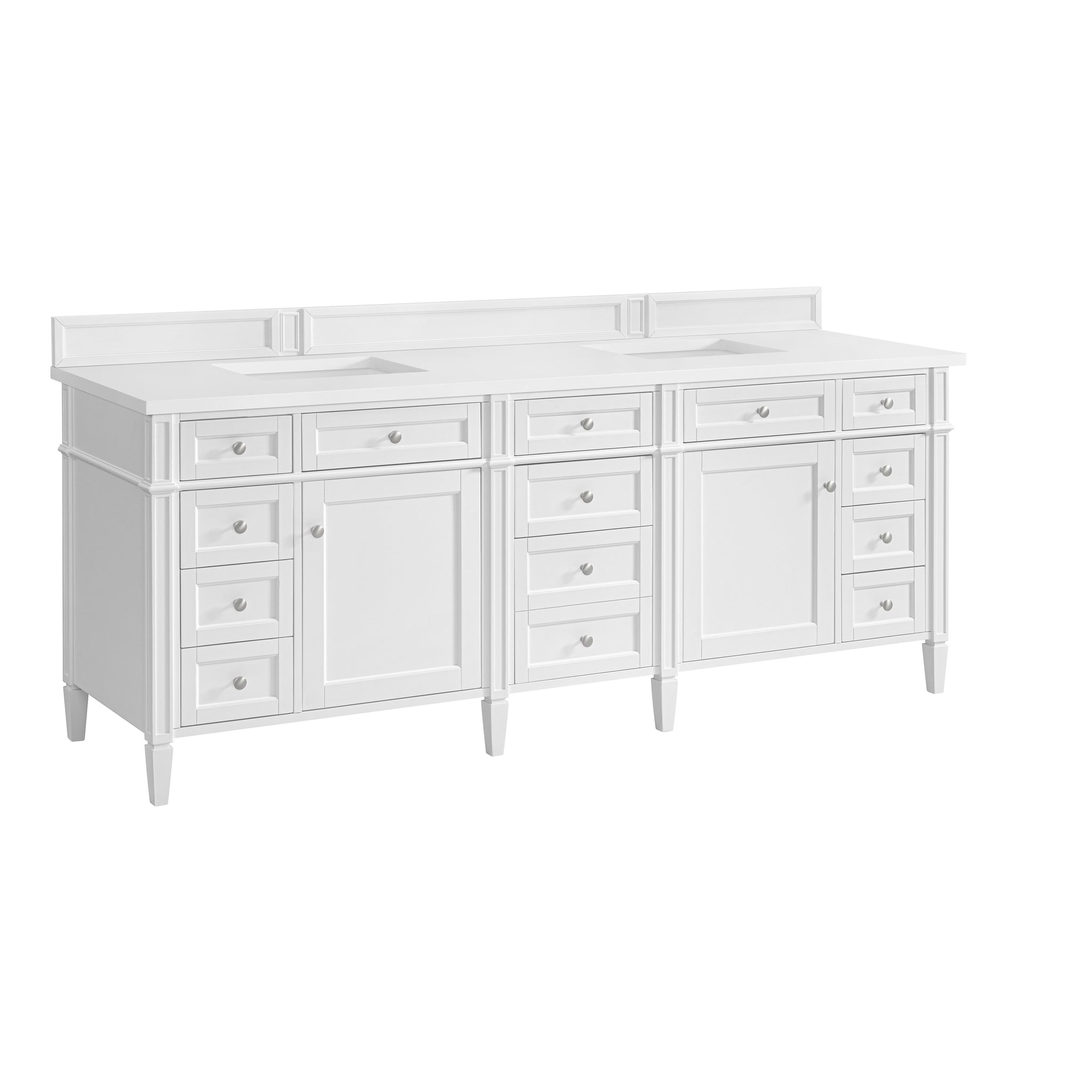 James Martin Brittany 84" Double Bathroom Vanity, Bright White by James Martin
