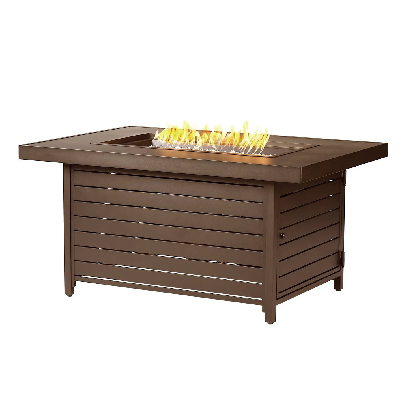 Aluminum 48-in Rectangular Propane Fire Table, Beads, Covers and Lid by Sharicks
