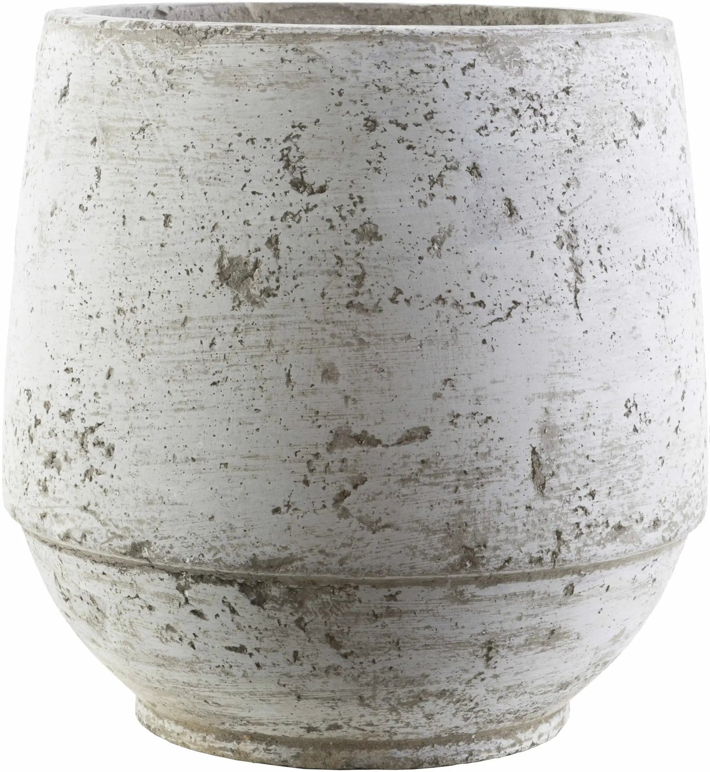 Janamuato White Geometric Cement Outdoor Planter by Boutique Rugs