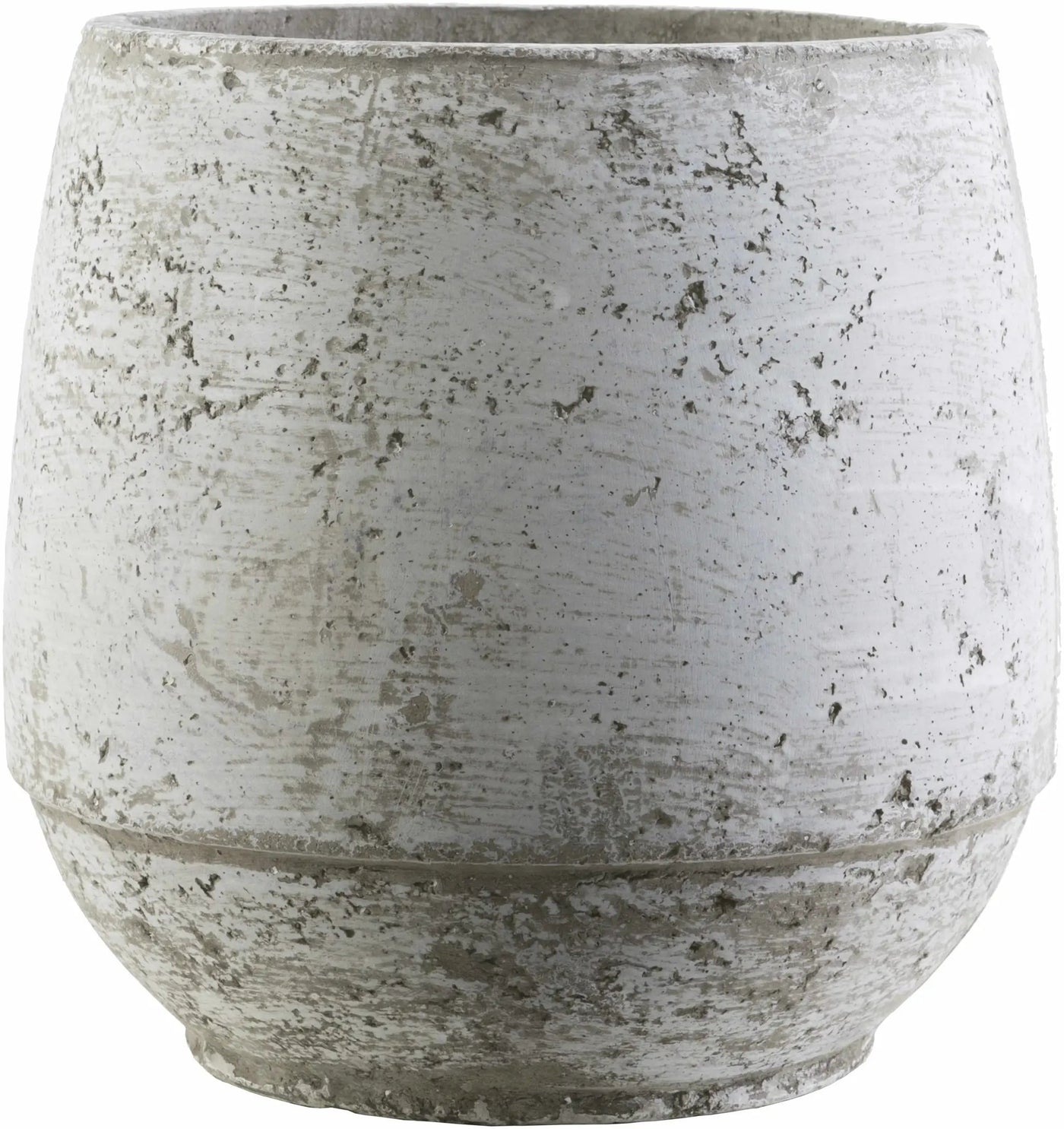 Janamuato White Geometric Cement Outdoor Planter by Boutique Rugs