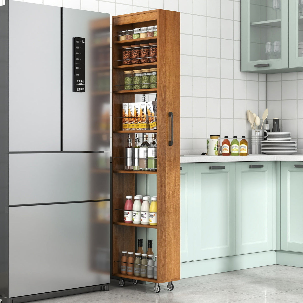 7 Tier multi-functional pull-out multi-tier storage Single-sided open shelf for Kitchen, Living Room & Narrow Spaces, photo 2 of 10