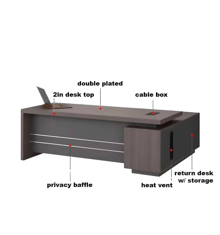 Bristol · Modern L-Shaped Executive Desk by Arc Grove