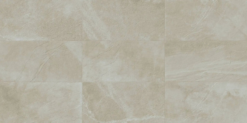 Journey Cozy Beige Anti-Slip Grip Stone Look Porcelain Tiles 12x24 by landmarkceramics