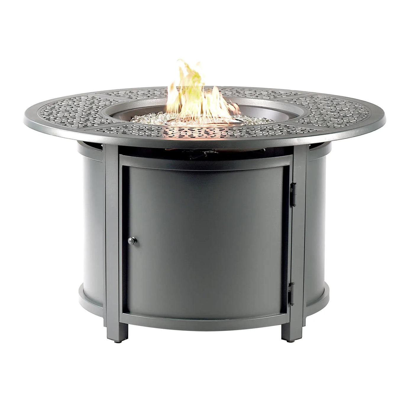 Aluminum 44-in Round Propane Fire Table with Beads, Covers and Lid by Sharicks