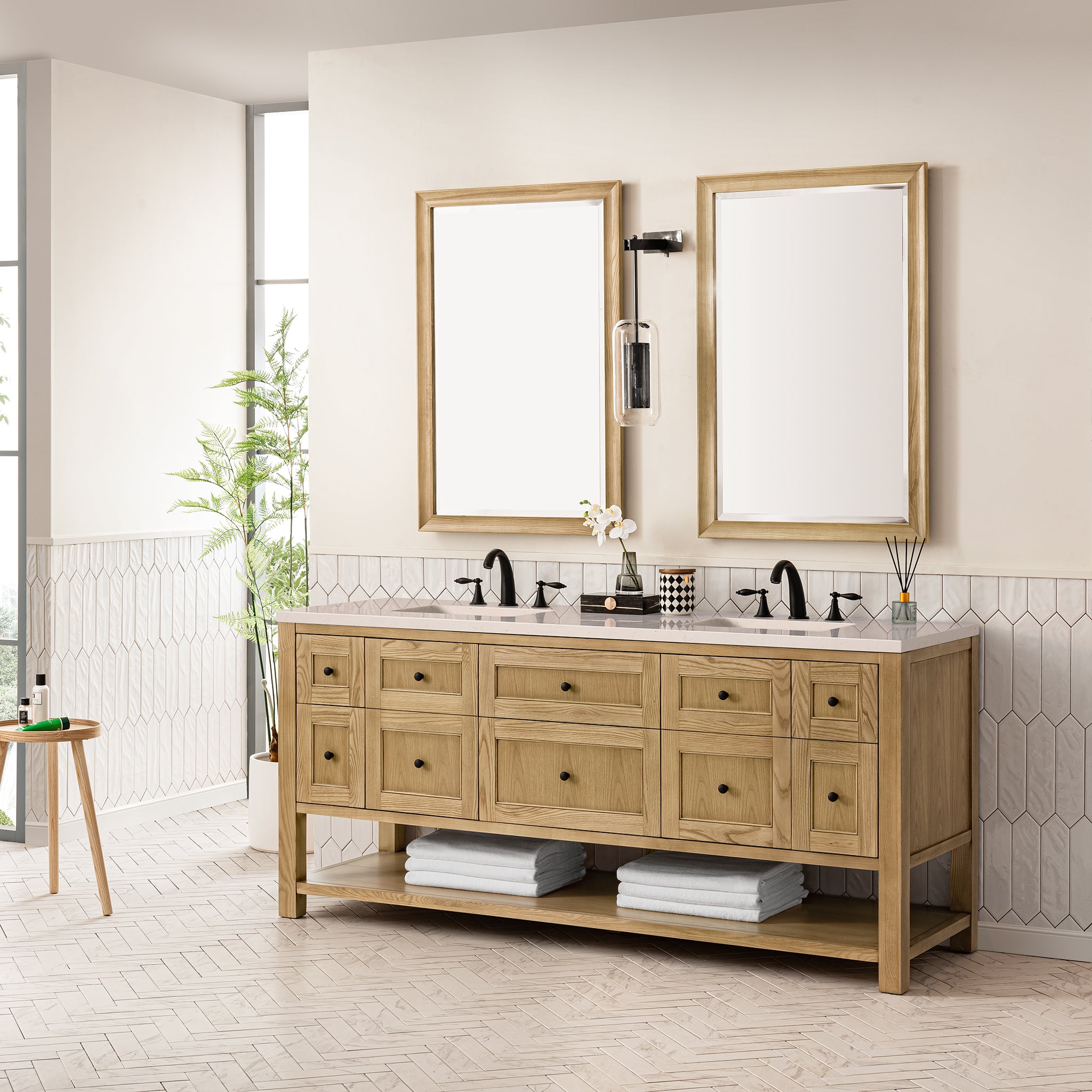James Martin Breckenridge 72" Double Bathroom Vanity, Light Natural Oak, view 30