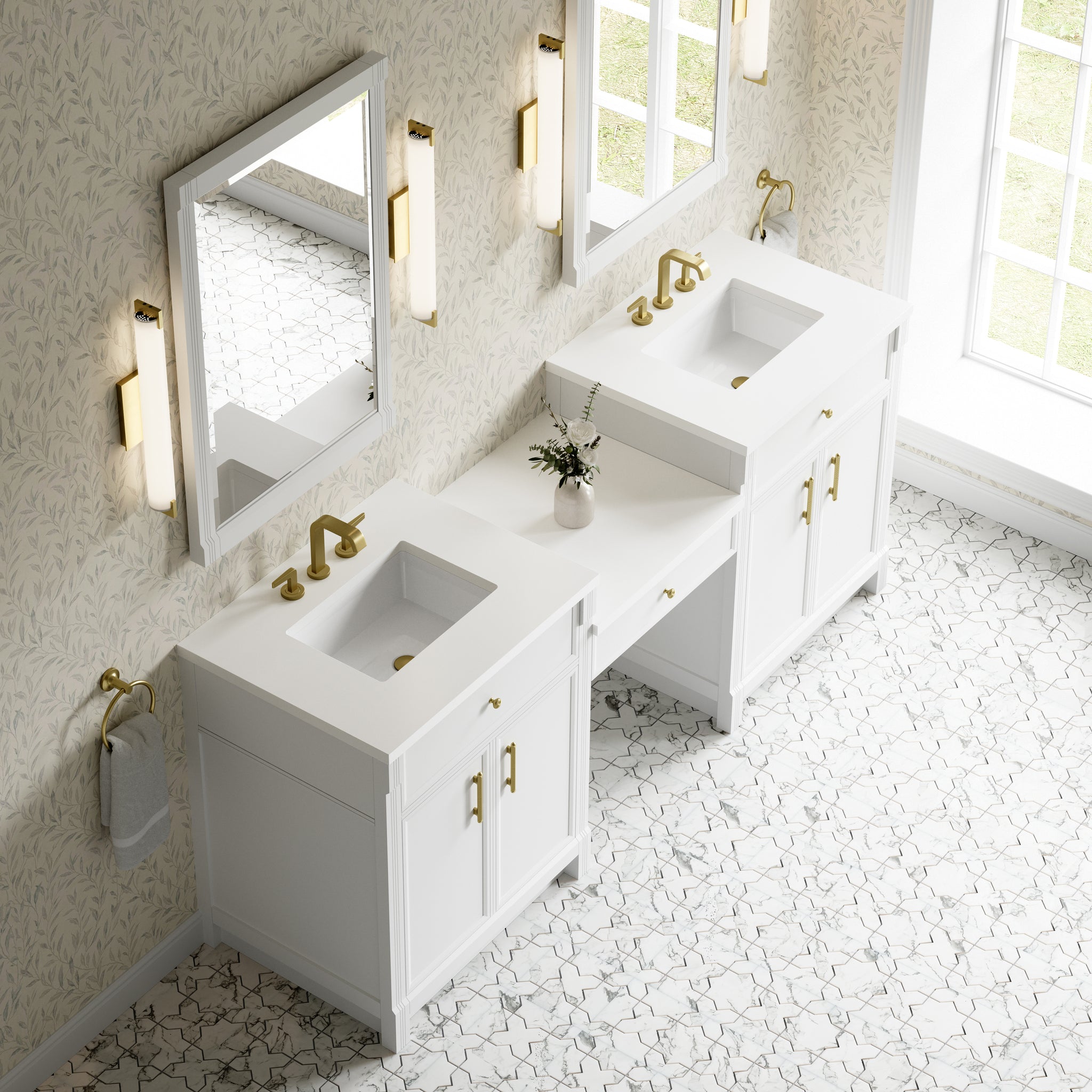 James Martin Bellshire 84" Double Bathroom Vanity, Bright White, view 23